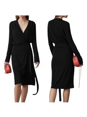 Elegant Black Wrap Dress